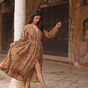 block printed indian dress - The Fox and the Mermaid