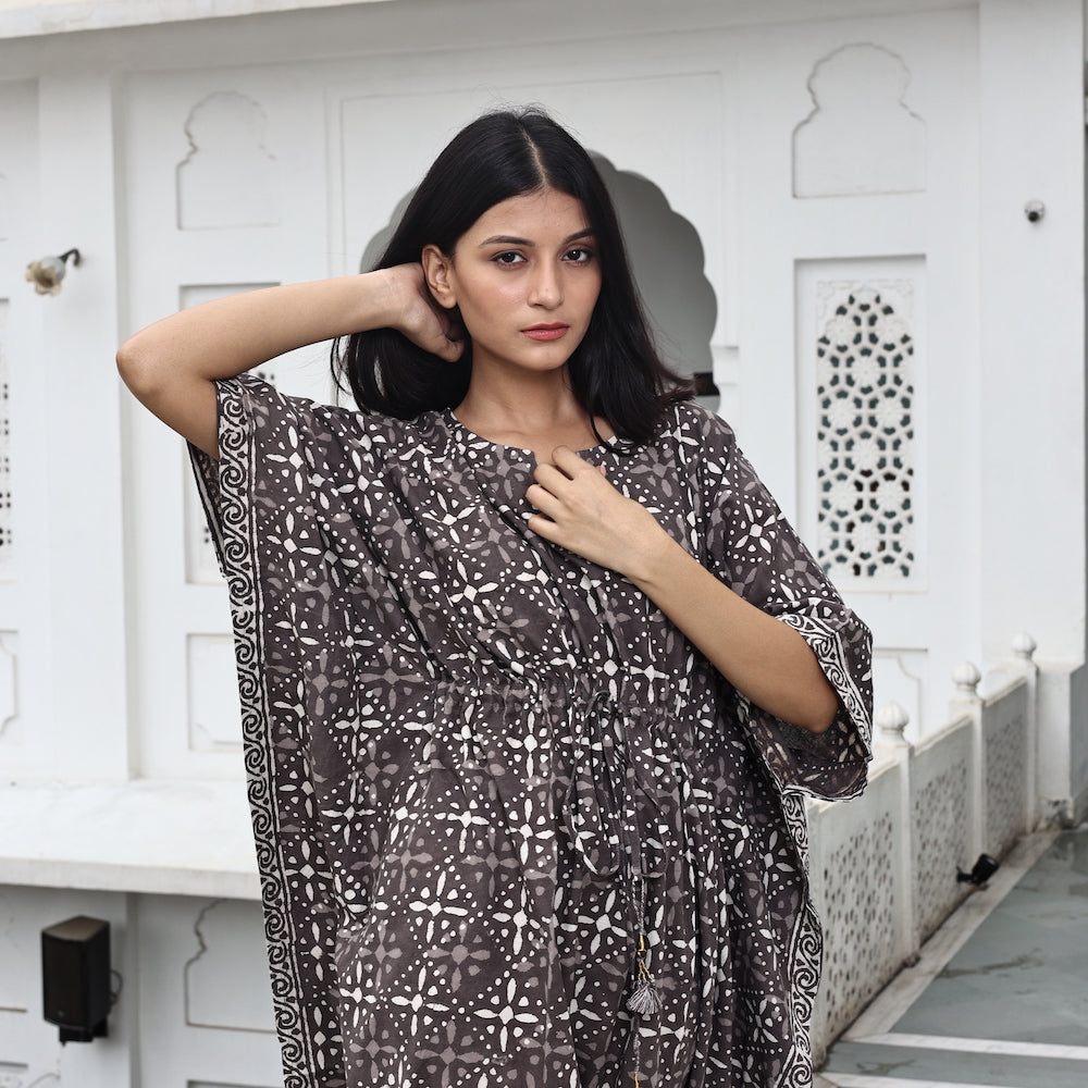 dabu block printed robe - The Fox and the Mermaid