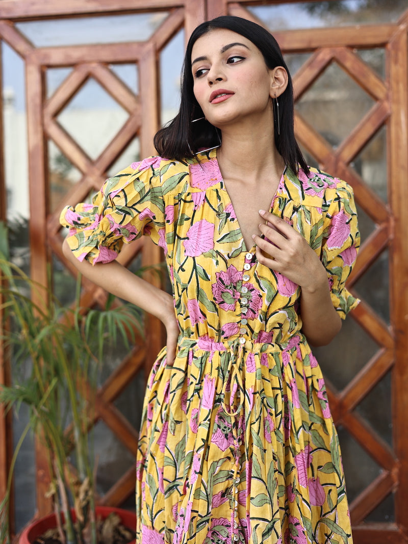 hand printed cotton maxi dress - The Fox and the Mermaid