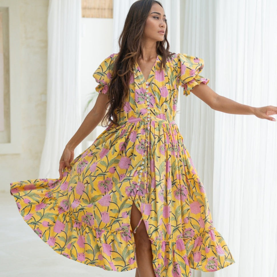 indian hand printed maxi dress - The Fox and the Mermaid