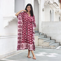 rouge paisley kaftan dress - The Fox and the Mermaid