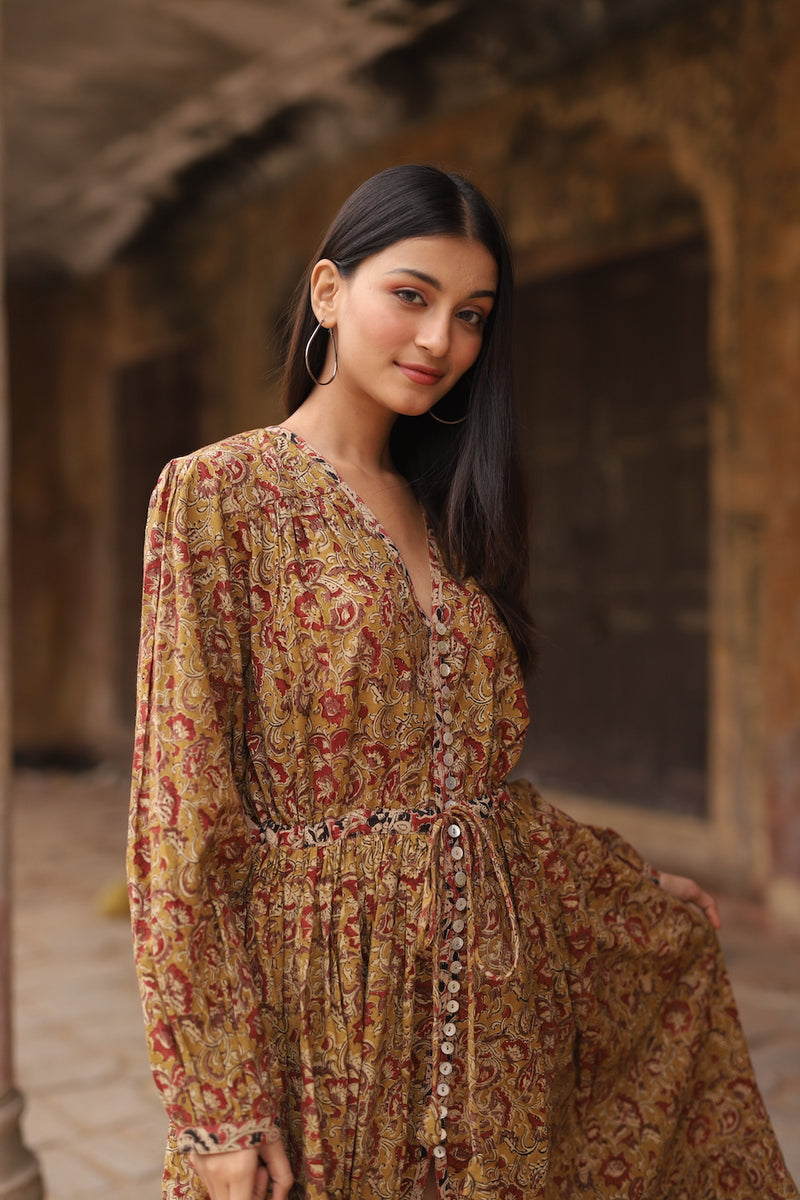 hand block printed maxi dress  - The Fox and the Mermaid