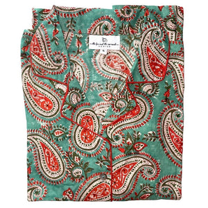 green and red paisley pajama set - The Fox and the Mermaid