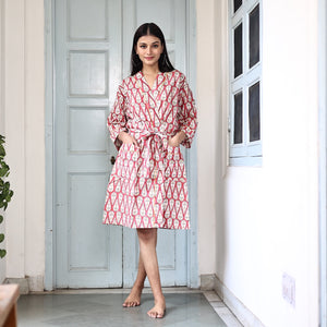 hand block printed cotton kimono - The Fox and the Mermaid