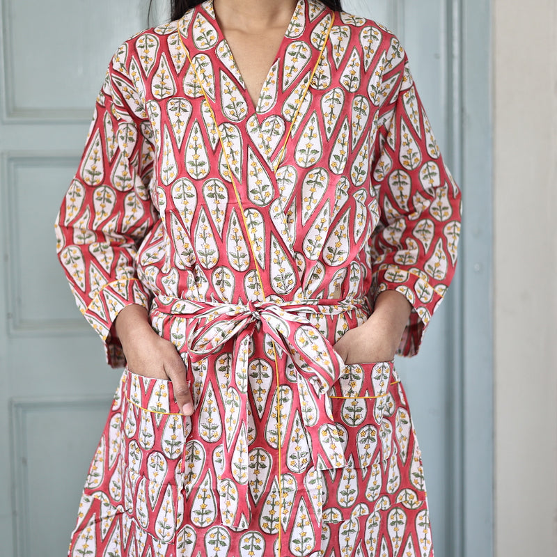 red hand printed robe - The Fox and the Mermaid