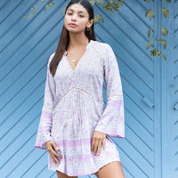 purple floral rayon lace dress - The Fox and the Mermaid