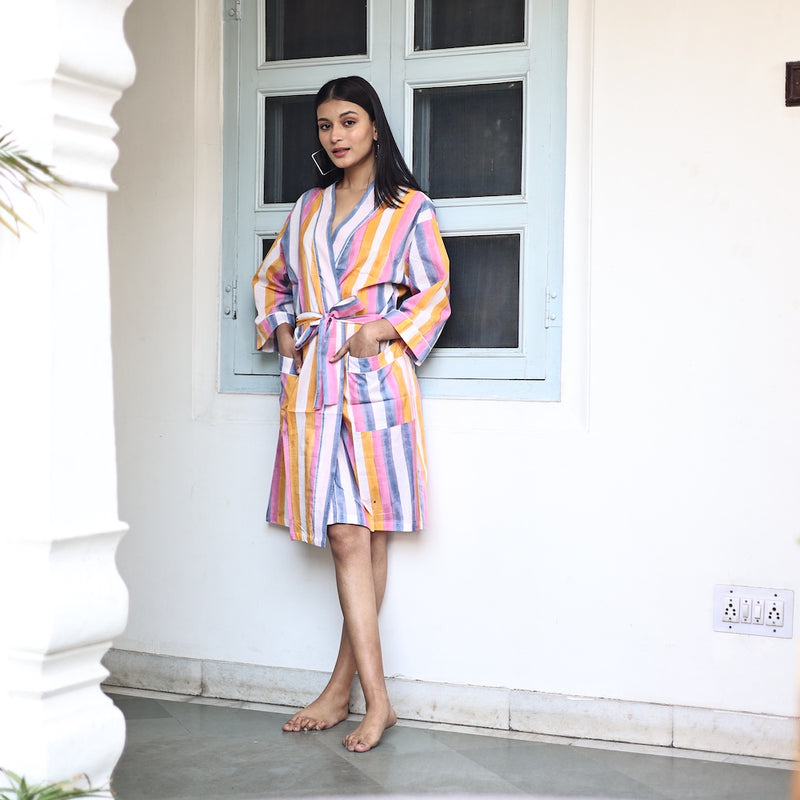 hand block printed indian robe - The Fox and the Mermaid