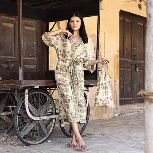 block printed cotton robe - The Fox and the Mermaid