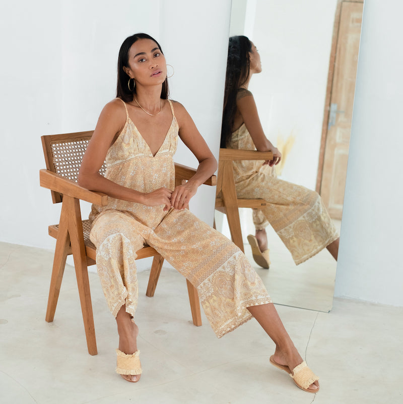 boho style jumpsuit yellow - The Fox and the Mermaid