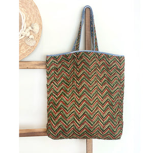 market bag with zig zag pattern  - The Fox and the Mermaid